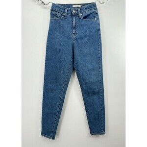 LEVI'S Womens High Waist‎ Tapered Jeans W24 Blue Cotton see tag